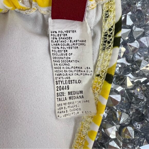 Guess bikini top triangle tie up Yellow and Black Bikini Top y2k metal charm - Picture 6 of 7